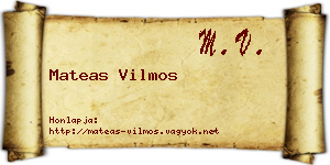 Mateas Vilmos névjegykártya